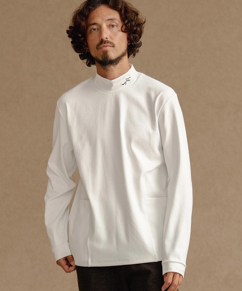 CALL&RESPONSE（コールアンドレスポンス）の「mlt5303-モックネック長袖PO-3Dジャガード カットソー（Tシャツ/カットソー・メンズ・ブラック/ホワイト・2/4/5）」の5枚目の写真