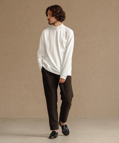 CALL&RESPONSE（コールアンドレスポンス）の「mlt5303-モックネック長袖PO-3Dジャガード カットソー（Tシャツ/カットソー・メンズ・ブラック/ホワイト・2/4/5）」の7枚目の写真