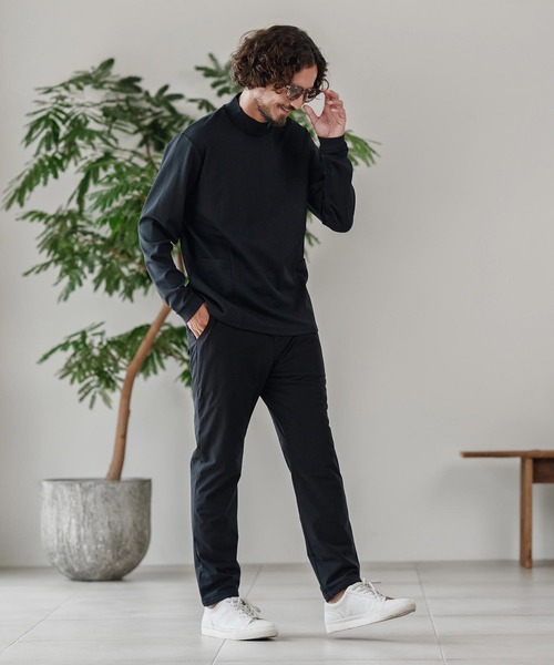 CALL&RESPONSE（コールアンドレスポンス）の「mlt5303-モックネック長袖PO-3Dジャガード カットソー（Tシャツ/カットソー・メンズ・ブラック/ホワイト・2/4/5）」の15枚目の写真