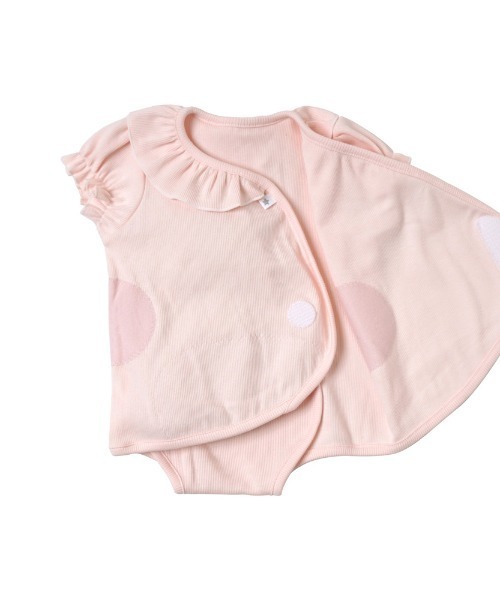 10mois（ディモワ）の「【10mois(ディモワ)】PATTO SATTO OMEKASHI (半袖襟フリル) 50-60・60-70cm（肌着・キッズ・ピンク・50-60cm/60-70cm）」の3枚目の写真