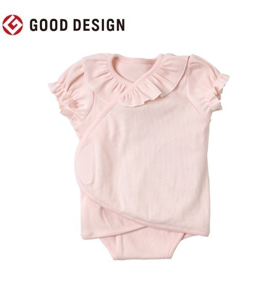 10mois（ディモワ）の「【10mois(ディモワ)】PATTO SATTO OMEKASHI (半袖襟フリル) 50-60・60-70cm（肌着・キッズ・ピンク・50-60cm/60-70cm）」の2枚目の写真