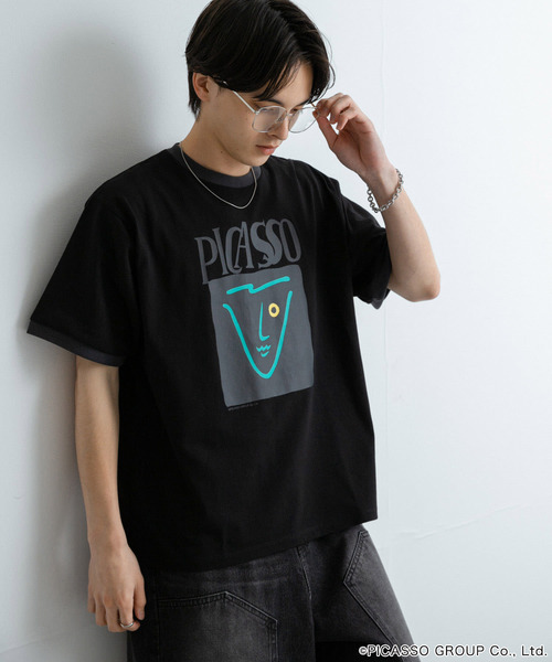 SENSE OF PLACE by URBAN RESEARCH（センスオブプレイスバイアーバンリサーチ）の「PICASSO SHORT-SLEEVE T-SHIRTS A（Tシャツ/カットソー・メンズ・ブラック/ホワイト・MEDIUM/LARGE）」の2枚目の写真