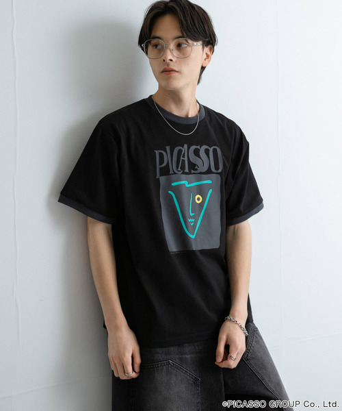 SENSE OF PLACE by URBAN RESEARCH（センスオブプレイスバイアーバンリサーチ）の「PICASSO SHORT-SLEEVE T-SHIRTS A（Tシャツ/カットソー・メンズ・ブラック/ホワイト・MEDIUM/LARGE）」の3枚目の写真