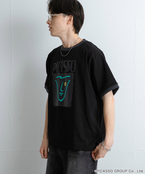 SENSE OF PLACE by URBAN RESEARCH（センスオブプレイスバイアーバンリサーチ）の「PICASSO SHORT-SLEEVE T-SHIRTS A（Tシャツ/カットソー・メンズ・ブラック/ホワイト・MEDIUM/LARGE）」の6枚目の写真