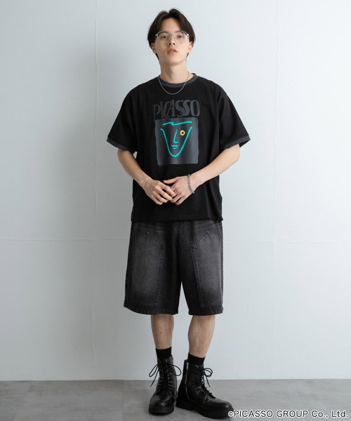 SENSE OF PLACE by URBAN RESEARCH（センスオブプレイスバイアーバンリサーチ）の「PICASSO SHORT-SLEEVE T-SHIRTS A（Tシャツ/カットソー・メンズ・ブラック/ホワイト・MEDIUM/LARGE）」の9枚目の写真