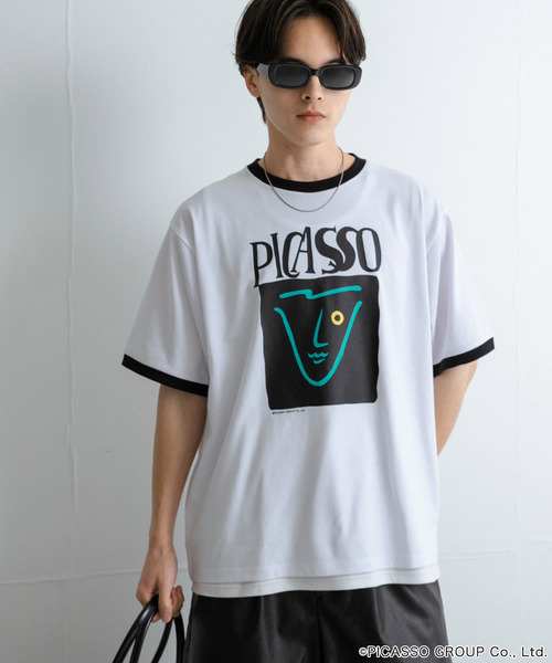 SENSE OF PLACE by URBAN RESEARCH（センスオブプレイスバイアーバンリサーチ）の「PICASSO SHORT-SLEEVE T-SHIRTS A（Tシャツ/カットソー・メンズ・ブラック/ホワイト・MEDIUM/LARGE）」の10枚目の写真