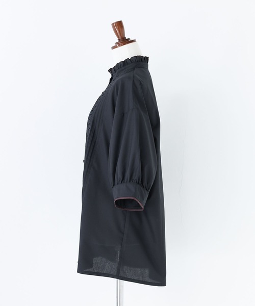 somari imagination（ソマリ イマジネーション）の「『ピンタック配色パイピングブラウス』（シャツ/ブラウス・レディース・ブルー/ブラック・2/1）」の11枚目の写真