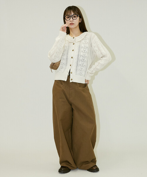 PUBLUX(パブリュクス)の「PUBLUX/パブリュクス スラッシュポケット付 バレルパンツ 限定展開(その他パンツ・レディース・ブラウン/ベージュ・S/M)」の6枚目の写真