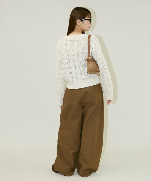 PUBLUX(パブリュクス)の「PUBLUX/パブリュクス スラッシュポケット付 バレルパンツ 限定展開(その他パンツ・レディース・ブラウン/ベージュ・S/M)」の7枚目の写真