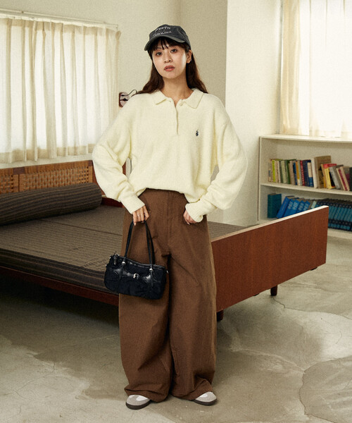 PUBLUX(パブリュクス)の「PUBLUX/パブリュクス スラッシュポケット付 バレルパンツ 限定展開(その他パンツ・レディース・ブラウン/ベージュ・S/M)」の12枚目の写真