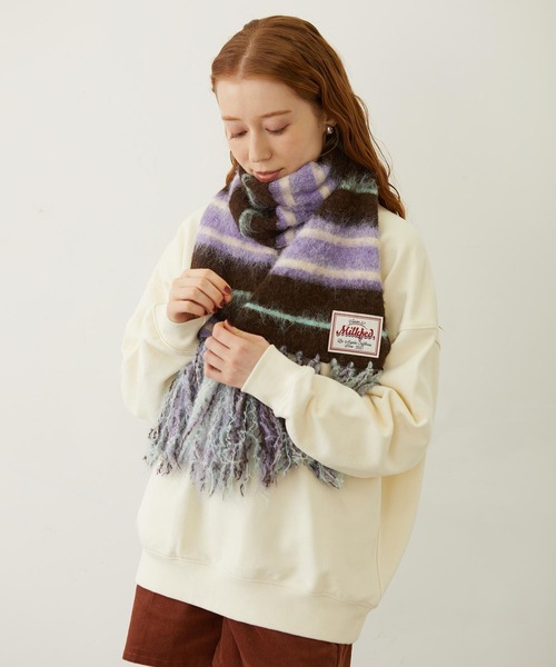 MILKFED.（ミルクフェド）の「STRIPED FRINGE STOLE（マフラー・レディース・オフホワイト/ブラック/ブラウン・ONE SIZE）」の14枚目の写真
