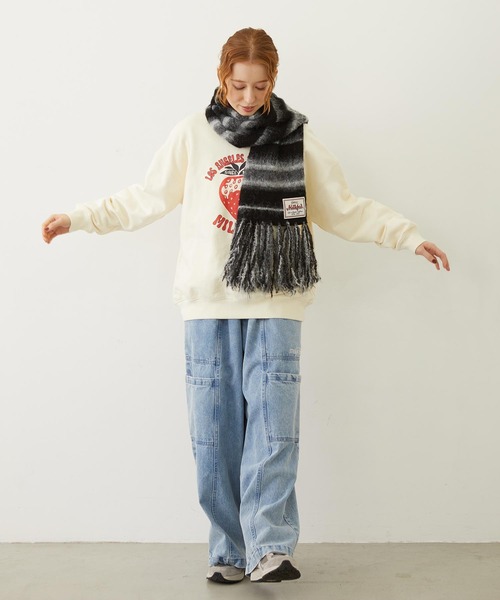 MILKFED.（ミルクフェド）の「STRIPED FRINGE STOLE（マフラー・レディース・オフホワイト/ブラック/ブラウン・ONE SIZE）」の20枚目の写真