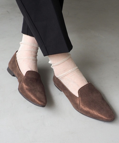 ENあしながおじさん（エンアシナガオジサン）の「防水│ポインテッドシューズ　5360605（パンプス・レディース・ブロンズ/ブラック/グレイッシュベージュ・22.5cm/23cm/23.5cm/24cm/24.5cm）」の3枚目の写真