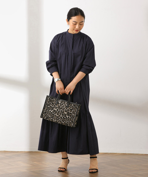 journal standard L'essage（ジャーナルスタンダードレサージュ）の「SIDOGRASストライプ/デシンマキシワンピース（ワンピース・レディース・ブラック/ダークブルー・FREE）」の10枚目の写真