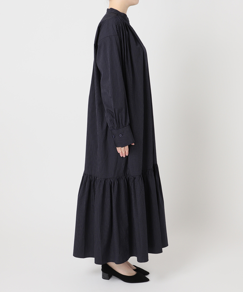 journal standard L'essage（ジャーナルスタンダードレサージュ）の「SIDOGRASストライプ/デシンマキシワンピース（ワンピース・レディース・ブラック/ダークブルー・FREE）」の20枚目の写真