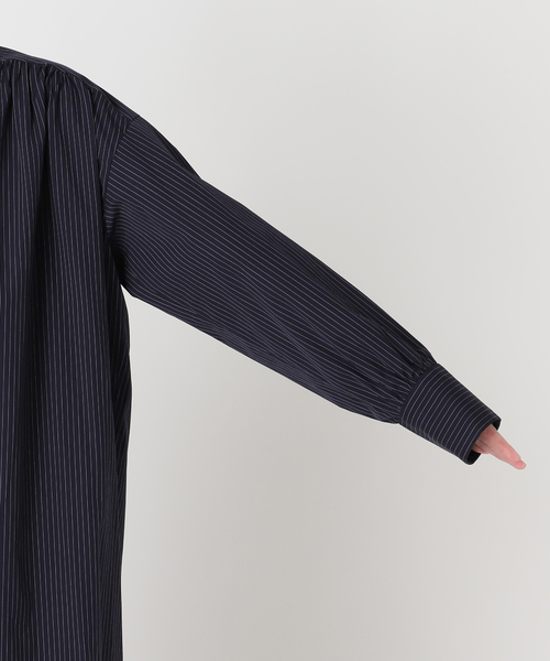 journal standard L'essage（ジャーナルスタンダードレサージュ）の「SIDOGRASストライプ/デシンマキシワンピース（ワンピース・レディース・ブラック/ダークブルー・FREE）」の19枚目の写真