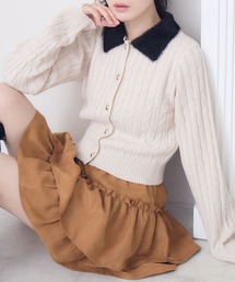 ems excite | シャギー襟ケーブルカーディガン(ニット/セーター)