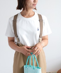 ワンポイントクマ刺繍コンパクト半袖Tee