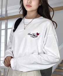Candlestick（キャンドルスティック）の「ゆったり 着やすい モード フラワー ラメ刺繍 ロンT（Tシャツ/カットソー）」