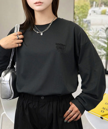 Candlestick（キャンドルスティック）の「ゆったり 着やすい モード フラワー ラメ刺繍 ロンT（Tシャツ/カットソー）」
