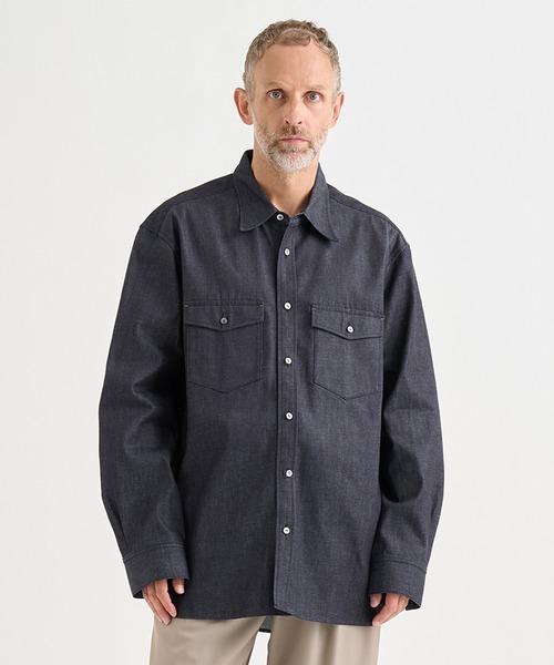 irenisa/イレニサ】別注DENIM RELAX FIT DOUBLE POCKET SHIRT（シャツ