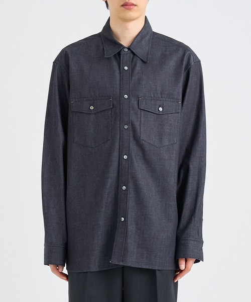 irenisa/イレニサ】別注DENIM RELAX FIT DOUBLE POCKET SHIRT（シャツ