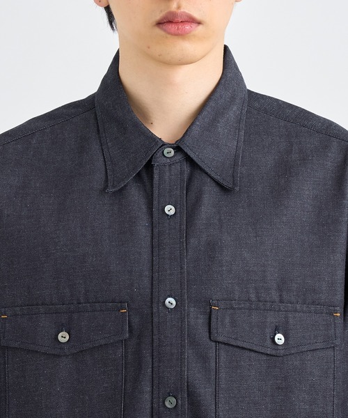irenisa/イレニサ】別注DENIM RELAX FIT DOUBLE POCKET SHIRT（シャツ