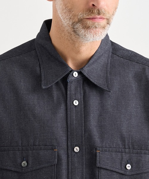irenisa/イレニサ】別注DENIM RELAX FIT DOUBLE POCKET SHIRT（シャツ