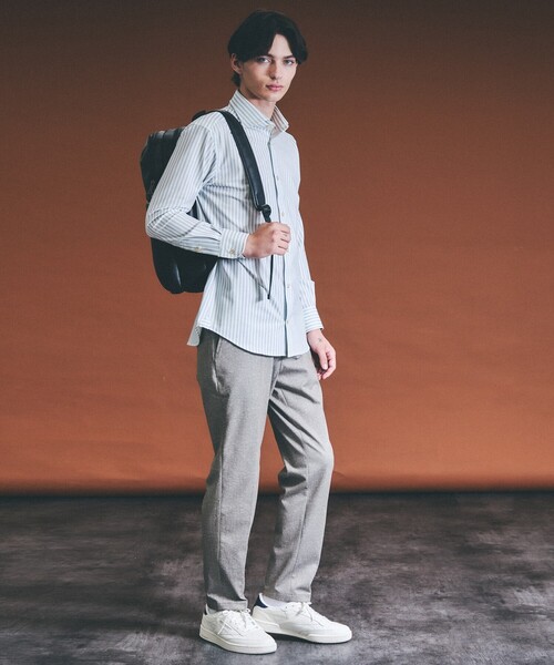 ABAHOUSE（アバハウス）の「【360°ストレッチ】ノータック リバーポンチ イージーパンツ / スリムテーパード（その他パンツ・メンズ・ベージュ/ダークネイビー/チャコールグレー・48/46/44/50）」の4枚目の写真