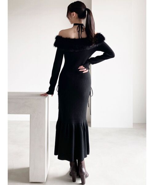 PHAZE III SE 15p 値下げしました セール】フェイクファートリムニットワンピース（ワンピース