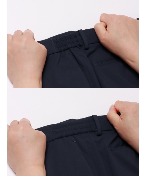 SUIT SQUARE（スーツスクエア）の「スマみえテーパードパンツ ウォッシャブル ストレッチ CROSS MOVA 織柄（スーツパンツ・メンズ・カーキ系/ネイビー系・M/L/S/LL）」の11枚目の写真