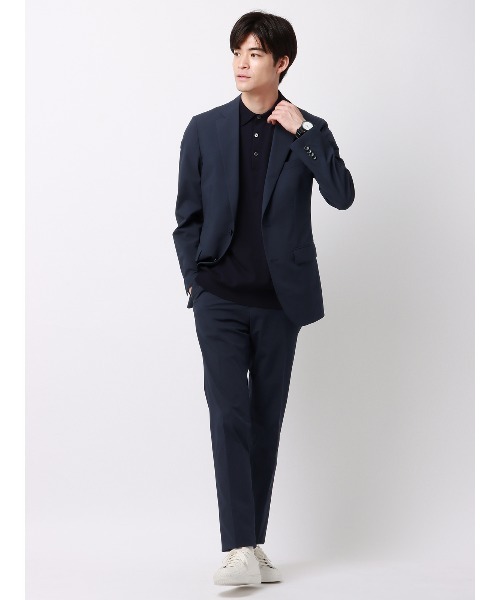 SUIT SQUARE（スーツスクエア）の「スマみえテーパードパンツ ウォッシャブル ストレッチ CROSS MOVA 織柄（スーツパンツ・メンズ・カーキ系/ネイビー系・M/L/S/LL）」の3枚目の写真