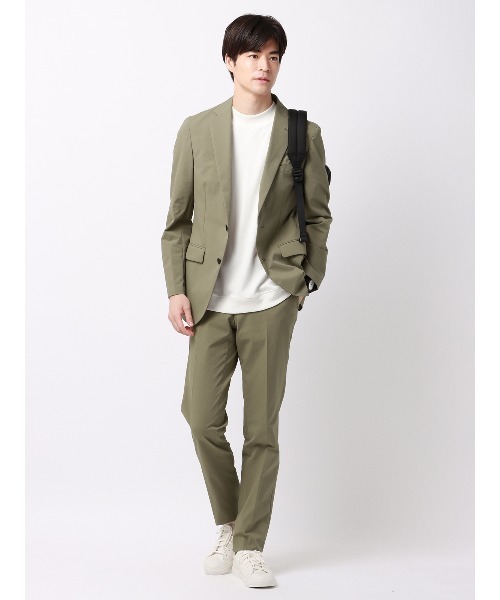 SUIT SQUARE（スーツスクエア）の「スマみえテーパードパンツ ウォッシャブル ストレッチ CROSS MOVA 織柄（スーツパンツ・メンズ・カーキ系/ネイビー系・M/L/S/LL）」の14枚目の写真