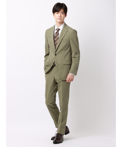 SUIT SQUARE（スーツスクエア）の「スマみえテーパードパンツ ウォッシャブル ストレッチ CROSS MOVA 織柄（スーツパンツ・メンズ・カーキ系/ネイビー系・M/L/S/LL）」の15枚目の写真