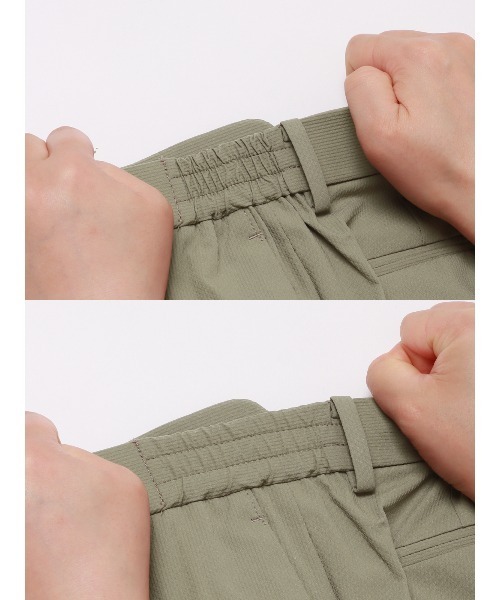 SUIT SQUARE（スーツスクエア）の「スマみえテーパードパンツ ウォッシャブル ストレッチ CROSS MOVA 織柄（スーツパンツ・メンズ・カーキ系/ネイビー系・M/L/S/LL）」の22枚目の写真