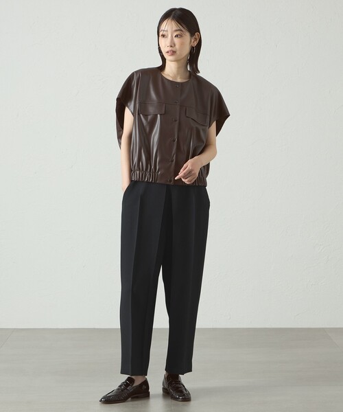 CAST:（キャストコロン）の「【着回し抜群】レザーライクジレ（ベスト・レディース・ブラック/ブラウン系その他5・S/M）」の5枚目の写真
