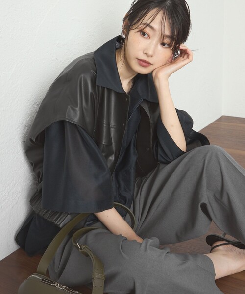 CAST:（キャストコロン）の「【着回し抜群】レザーライクジレ（ベスト・レディース・ブラック/ブラウン系その他5・S/M）」の7枚目の写真