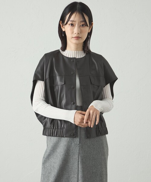 CAST:（キャストコロン）の「【着回し抜群】レザーライクジレ（ベスト・レディース・ブラック/ブラウン系その他5・S/M）」の10枚目の写真