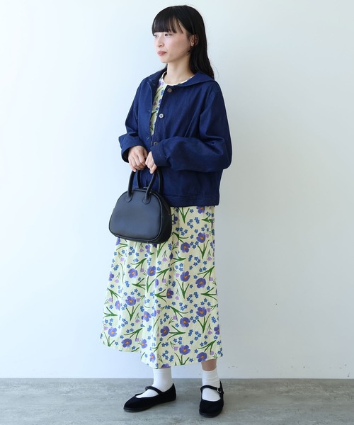 bulle de savon(ビュルデサボン)の「《early spring》8ozムラ糸デニム セーラーブルゾン(ブルゾン・レディース・ネイビー・FREE)」の7枚目の写真