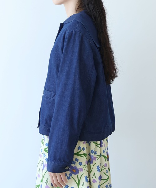 bulle de savon(ビュルデサボン)の「《early spring》8ozムラ糸デニム セーラーブルゾン(ブルゾン・レディース・ネイビー・FREE)」の9枚目の写真