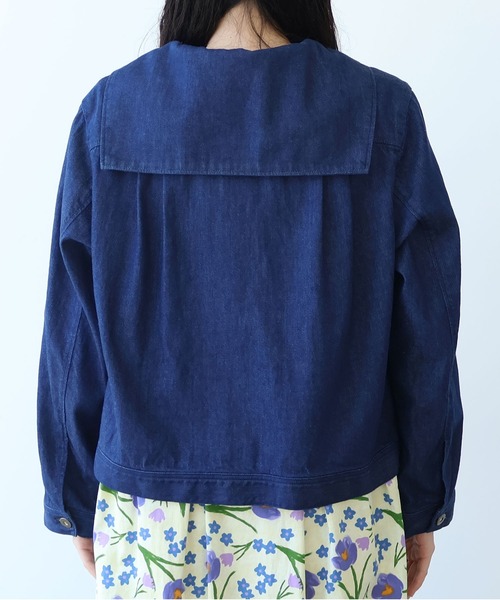 bulle de savon(ビュルデサボン)の「《early spring》8ozムラ糸デニム セーラーブルゾン(ブルゾン・レディース・ネイビー・FREE)」の10枚目の写真