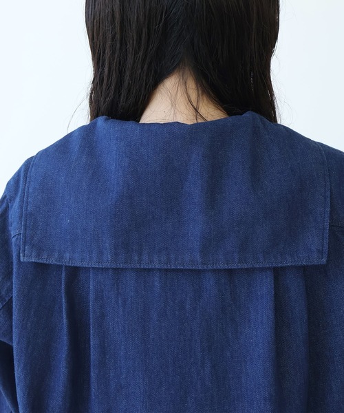 bulle de savon(ビュルデサボン)の「《early spring》8ozムラ糸デニム セーラーブルゾン(ブルゾン・レディース・ネイビー・FREE)」の15枚目の写真