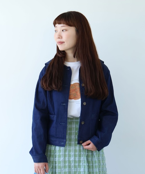 bulle de savon（ビュルデサボン）の「8ozムラ糸デニム　セーラーブルゾン（ブルゾン・レディース・ネイビー・FREE）」の21枚目の写真