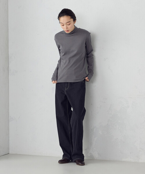 COMME CA ISM(コムサイズム)の「吸湿発熱 ハイネックTシャツ(Tシャツ/カットソー・レディース・ネイビー/ホワイト/ブラック/グレー・MEDIUM/LARGE)」の22枚目の写真