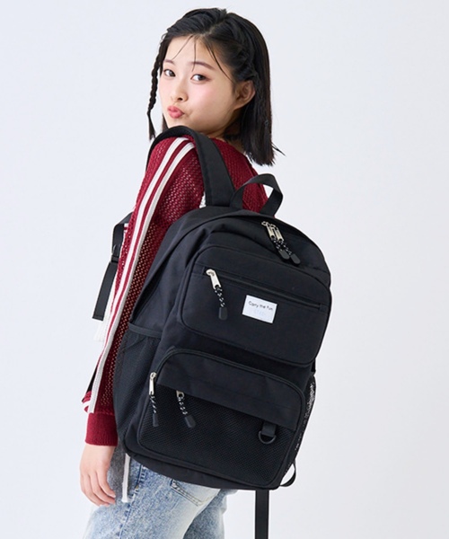 LOVETOXIC（ラブトキシック）の「【LTXC】【容量23L】【撥水】メッシュポケットリュック（バックパック/リュック・キッズ・カラフル/ブラック・F）」の2枚目の写真