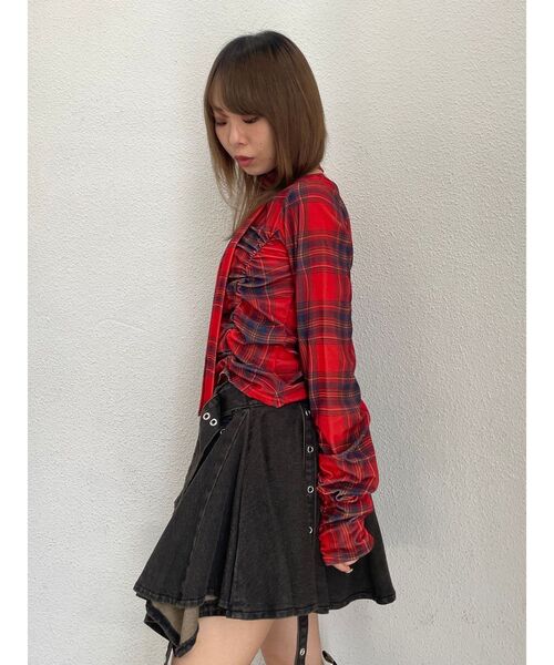jouetie(ジュエティ)の「シアーベロアチョーカートップス(Tシャツ/カットソー・レディース・アイボリー/ブラック/レッド・MEDIUM)」の19枚目の写真