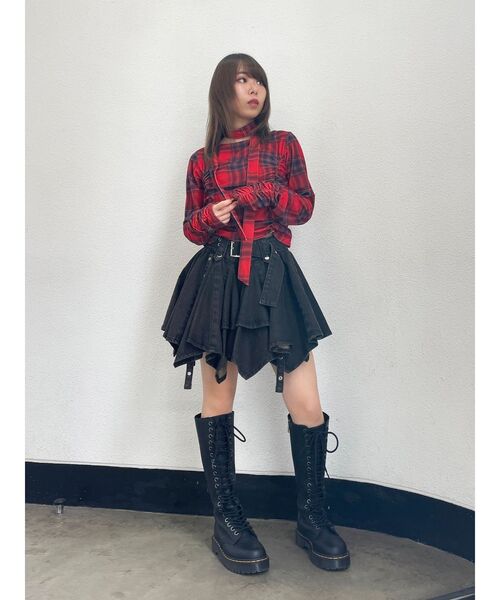 jouetie(ジュエティ)の「シアーベロアチョーカートップス(Tシャツ/カットソー・レディース・アイボリー/ブラック/レッド・MEDIUM)」の21枚目の写真