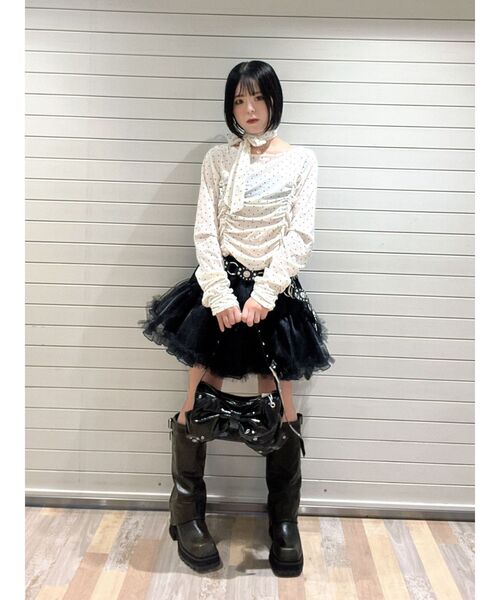 トップス A シアーベロアチョーカートップス（Tシャツ/カットソー）｜jouetie