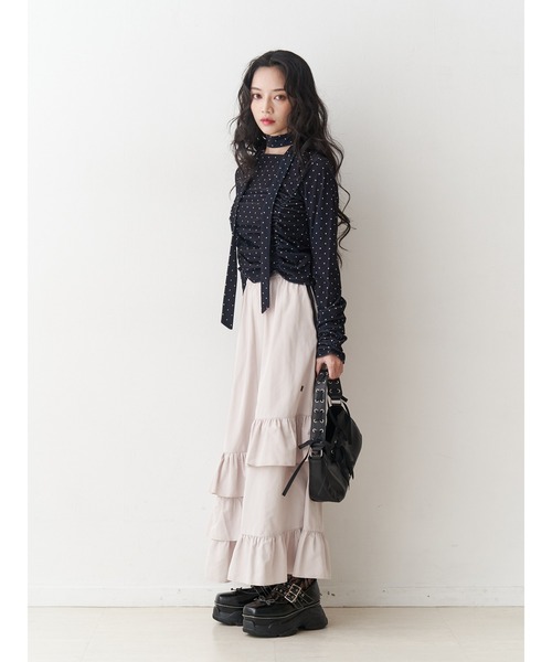 jouetie(ジュエティ)の「シアーベロアチョーカートップス(Tシャツ/カットソー・レディース・アイボリー/ブラック/レッド・MEDIUM)」の9枚目の写真