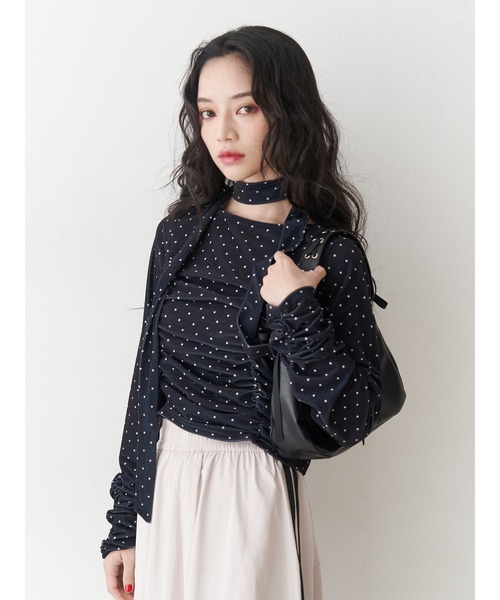 jouetie(ジュエティ)の「シアーベロアチョーカートップス(Tシャツ/カットソー・レディース・アイボリー/ブラック/レッド・MEDIUM)」の8枚目の写真